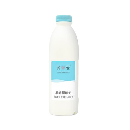 简爱原味裸酸奶牛奶1.08kg低温大瓶装