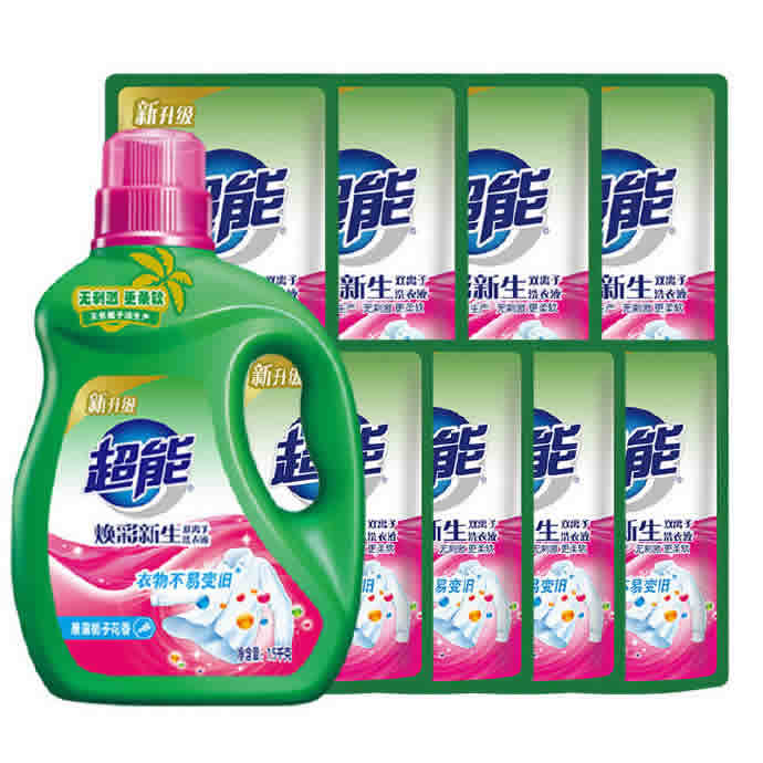 超能双离子洗衣液1.5kg+500g*8袋