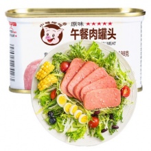 小猪呵呵 原味午餐肉罐头198g 