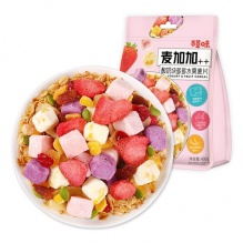 百草味 麦加加酸奶块多多水果麦片400g 