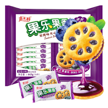 嘉士利 果乐果香 果酱夹心饼干 蓝莓味 443g/袋