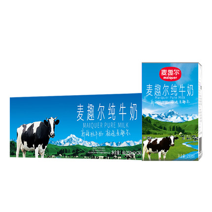 麦趣尔 新疆纯牛奶家庭装250ml*24盒