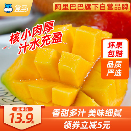  盒马鲜生 海南贵妃芒果3斤 单果100g