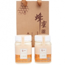 春将半 东北黑蜂土蜂蜜雪蜜500g*2瓶礼袋装
