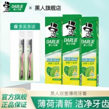 黑人 双重薄荷牙膏120g*3+牙刷2支