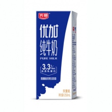 光明 优加纯牛奶250ml*16盒，