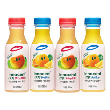 innocent天真苹果橙汁100%鲜榨NFC果汁330ml*4
