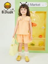 B.Duck小黄鸭  甜美女童背心套装 