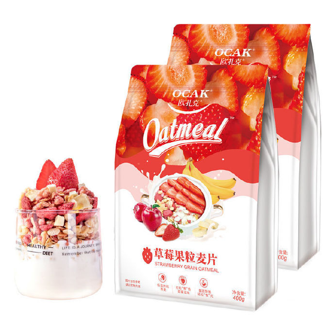 欧扎克 草莓麦脆400g*2包