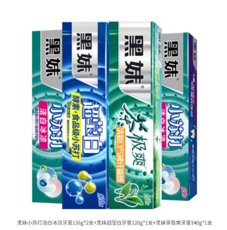 黑妹 小苏打牙膏家庭实惠4支装