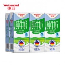 德亚 脱脂纯牛奶200ml*6盒