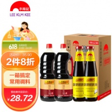 李锦记 酱油蚝油 锦珍生抽1.45kg*2+味蚝鲜480g*2 