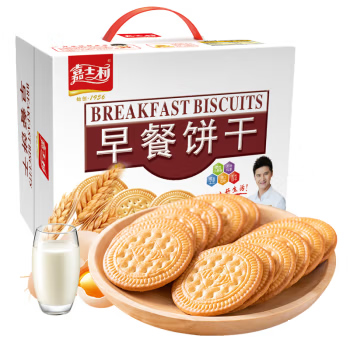嘉士利 营养早餐饼干 牛奶味1000g/盒 