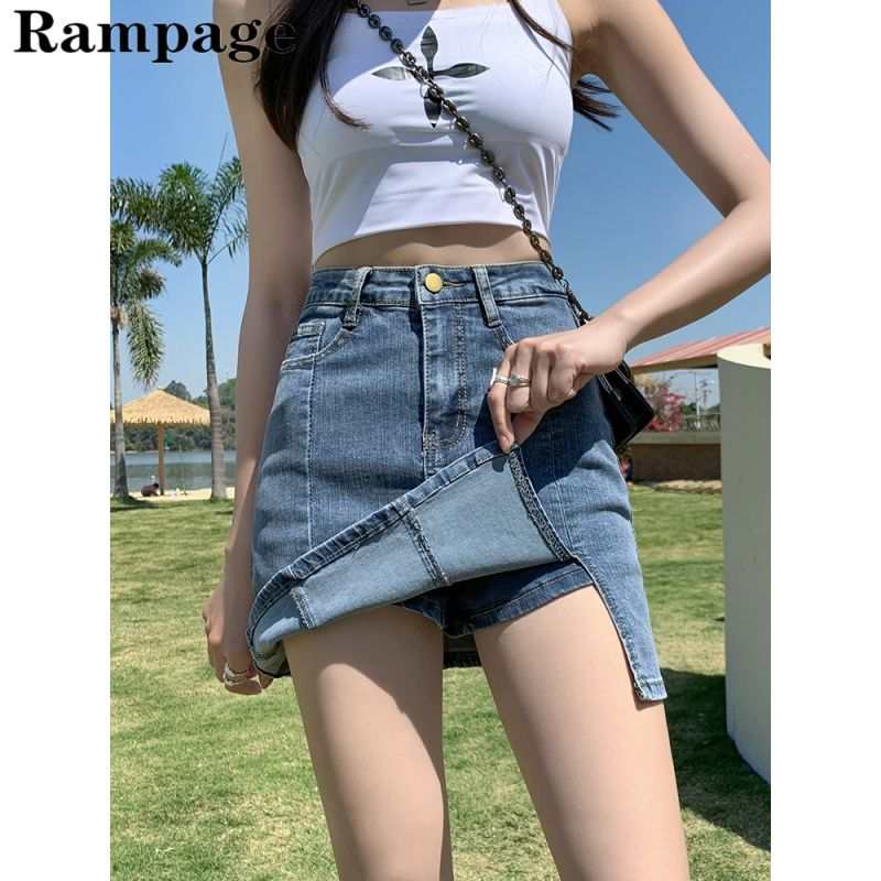 Rampage高腰牛仔a字裙