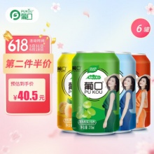 葡口 大果肉果粒果汁饮料 310ml混搭味6罐装