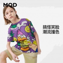 MQD 儿童圆领笑脸短袖T恤