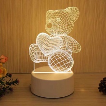 3D立体爱心熊小夜灯
