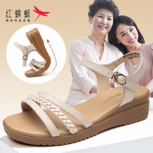 红蜻蜓 女士坡跟凉鞋