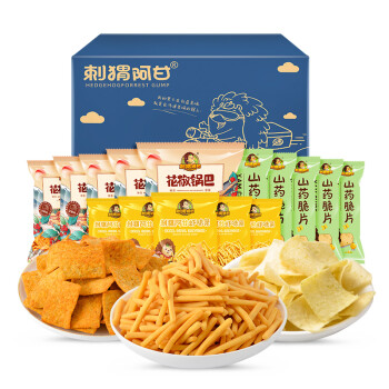 刺猬阿甘 花椒锅巴/虾味条/山药脆片混合口味15包