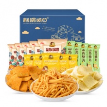 刺猬阿甘 花椒锅巴/虾味条/山药脆片混合口味15包