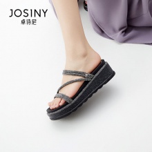 卓诗尼 女士一字带罗马沙滩鞋