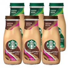 STARBUCKS 星巴克 星冰乐拿铁咖啡+摩卡混合装281ml*6瓶