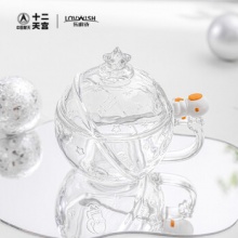 乐唯诗 玻璃水杯带盖勺