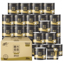 清风 原木黑金双面压花印花4层110g*30卷，