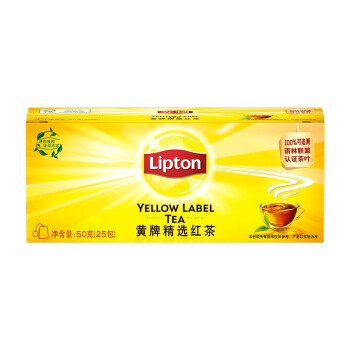 立顿 奶茶原料 红茶 冲饮袋泡茶包2g*25包