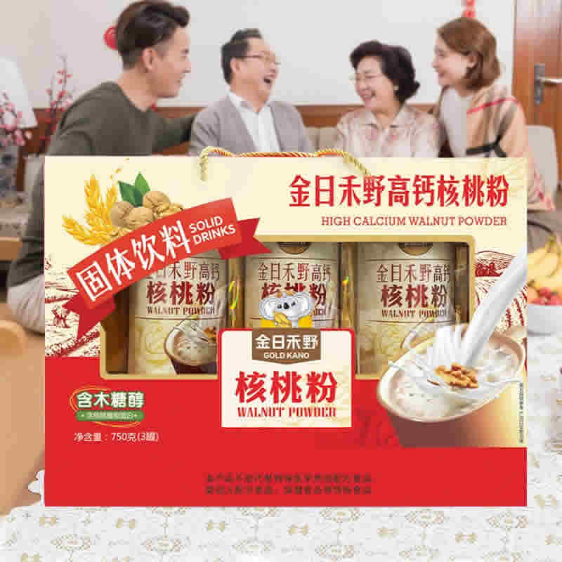 金日禾野 中老年人高钙核桃粉礼盒装750g