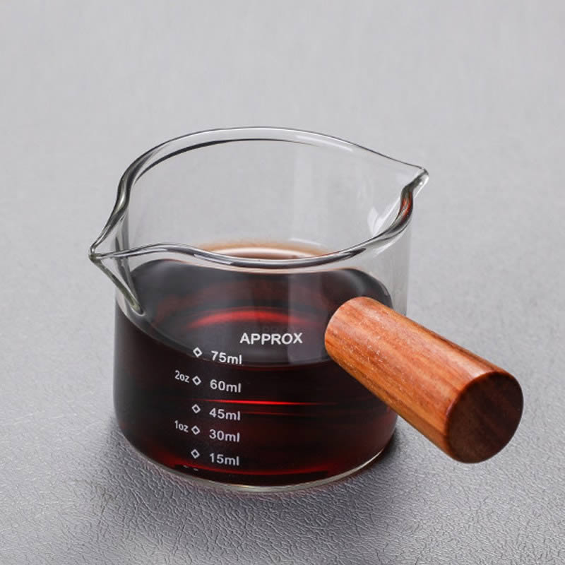  欧烹刻度玻璃咖啡量杯100ml