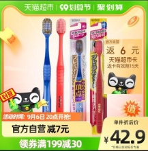 惠百施 54/48孔宽头绒感软毛牙刷 2支装