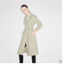 LILY丽丽 女士可拆卸双层领腰带款风衣