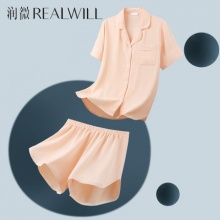 润微仿真丝绸短袖家居服