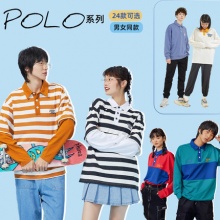 美特斯邦威 宽松情侣翻领polo衫