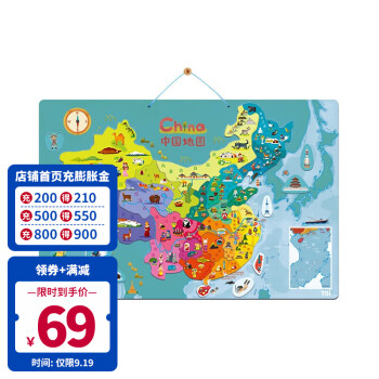 TOI图益 中国地图 木质磁性拼图