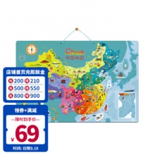 TOI图益 中国地图 木质磁性拼图