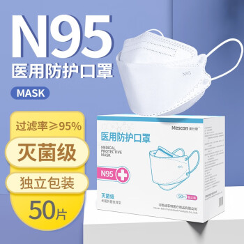 美仕康  医用鱼形n95口罩 50只