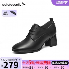 红蜻蜓 粗跟高跟鞋
