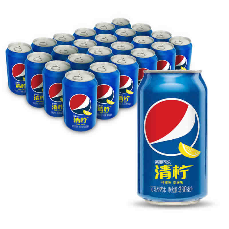 百事可乐 清柠味汽水 碳酸饮料 330ml*24听