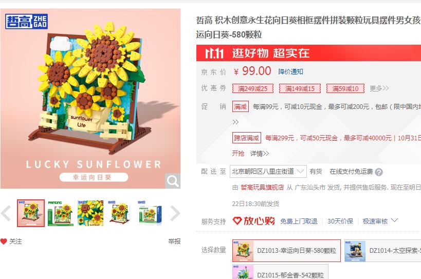 【49】哲高 积木创意相框摆件- 580颗粒