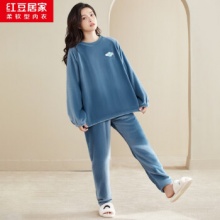 红豆居家 女式套头法兰绒家居服套装