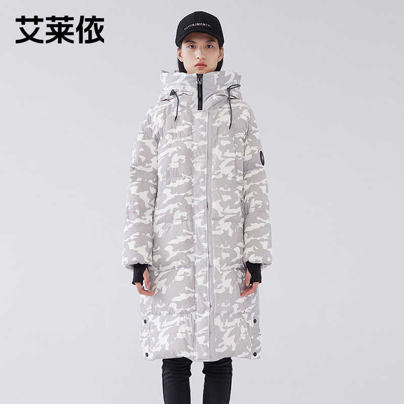 艾莱依 中长款过膝羽绒服