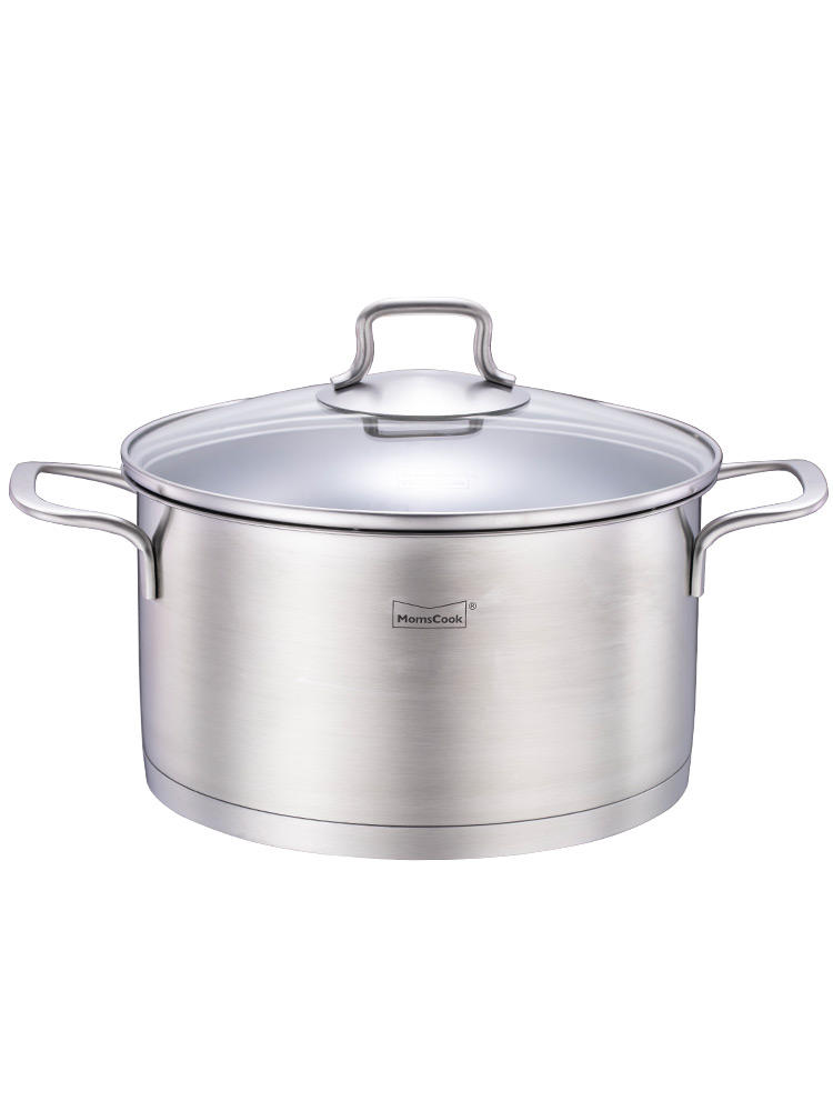 Momscook 304不锈钢复底加厚双耳汤锅22*12cm