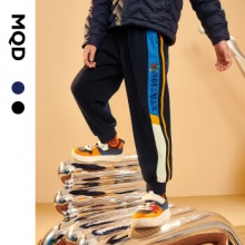 MQD  男童加绒条纹运动裤