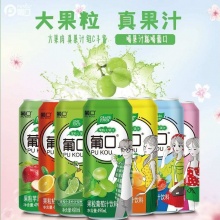 葡口 果粒果汁饮品490ml*6罐