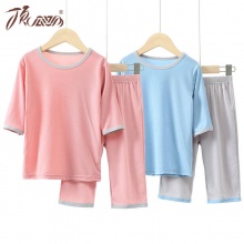 顶瓜瓜 儿童冰丝睡衣半袖家居服套装