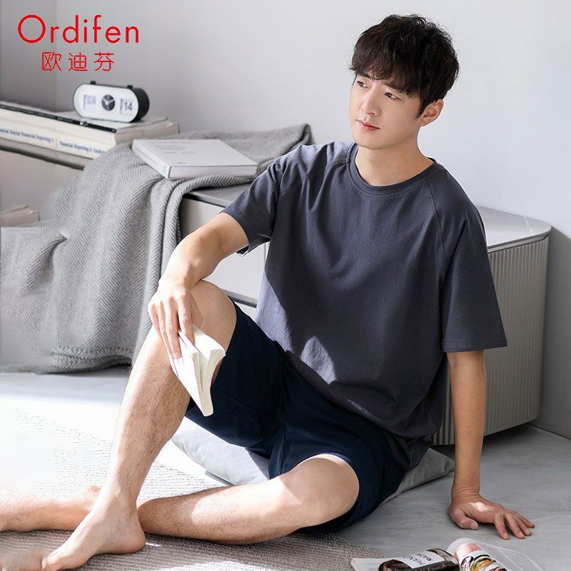 欧迪芬 男士短袖短裤家居服套装