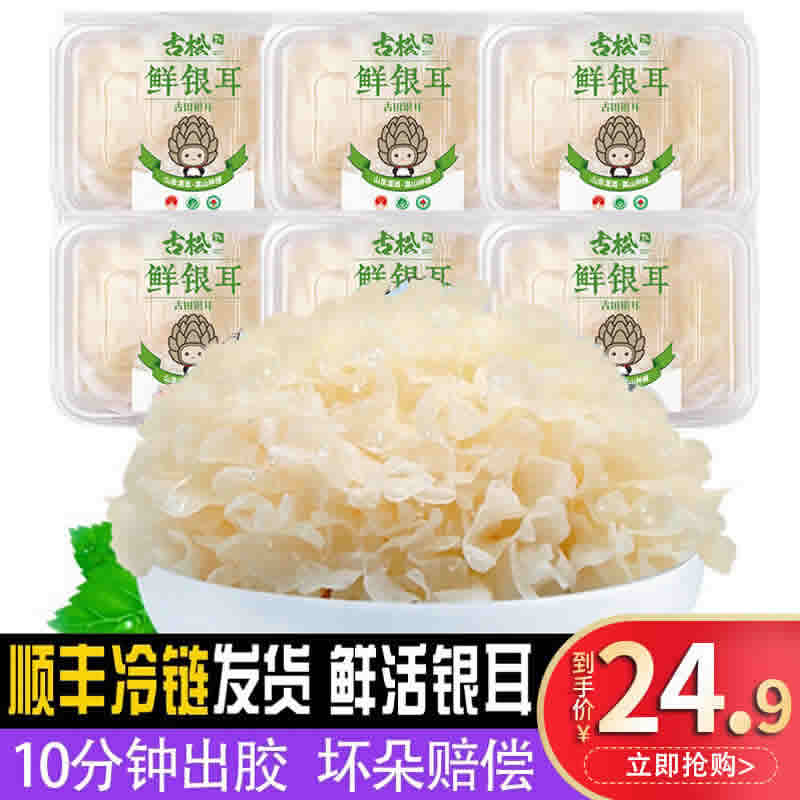 古松 福建特产古田新鲜银耳6朵700g