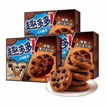 趣多多 大块曲奇饼干黑巧克力味144g*3盒 